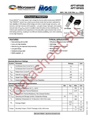 APT18F60B datasheet  